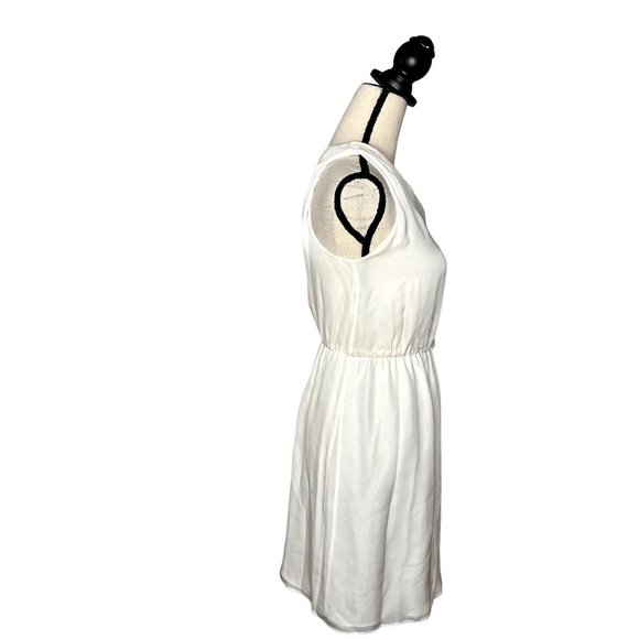 Alice + Olivia White One Shoulder 100% Silk Fitted Waist Mini Linds Dress Sz XS - Picture 3 of 9